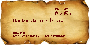 Hartenstein Rózsa névjegykártya